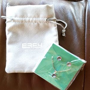 EFFY silver necklace & pierced earring set